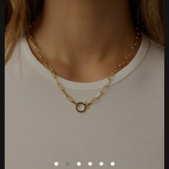 Gorjana Parker 18 Carat 17" Gold Paperclip Link Chain (Offers Welcome) - Picture 2 of 3